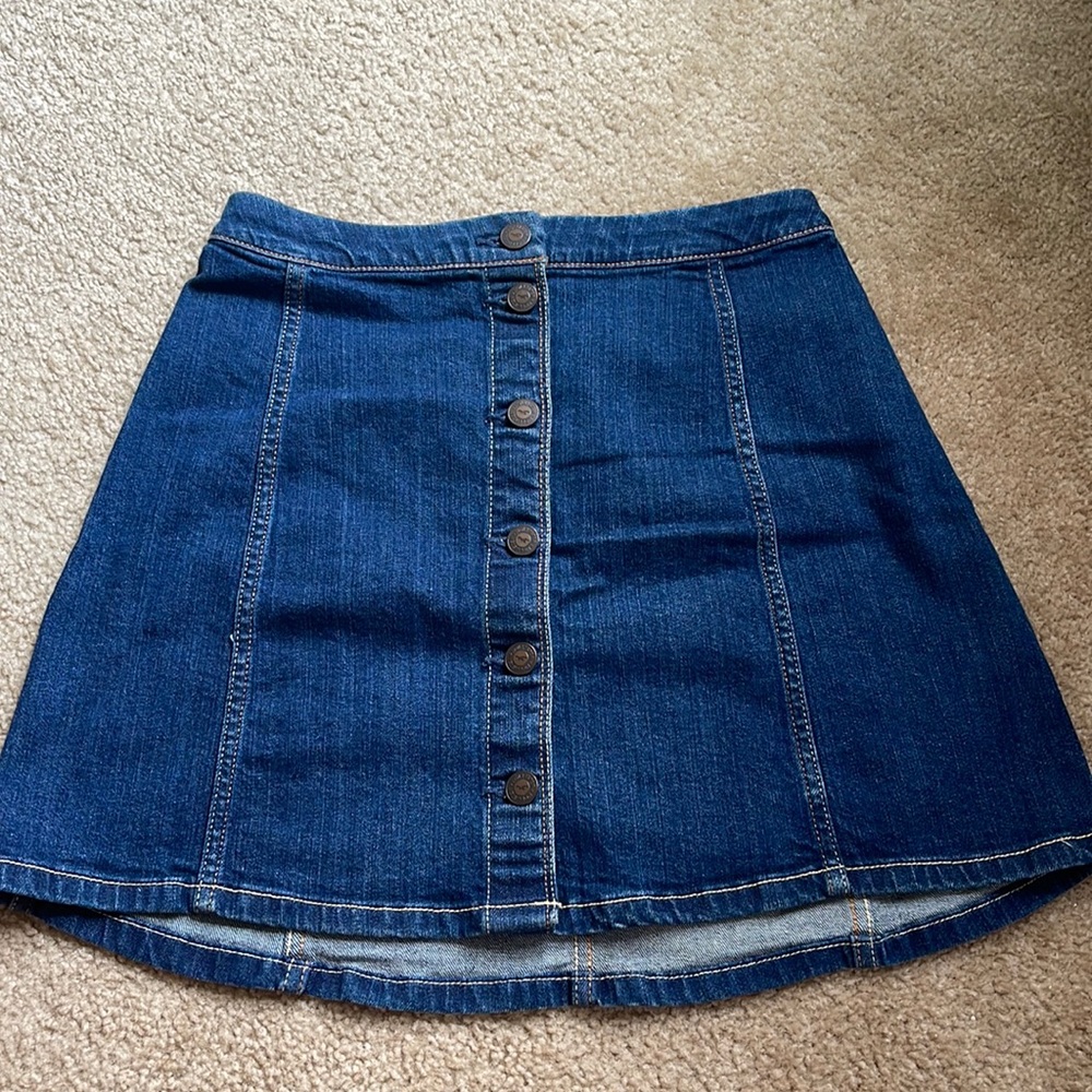 hollister jean skirt